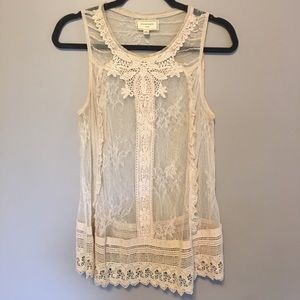 Bohemian shear lace tank from Anthro